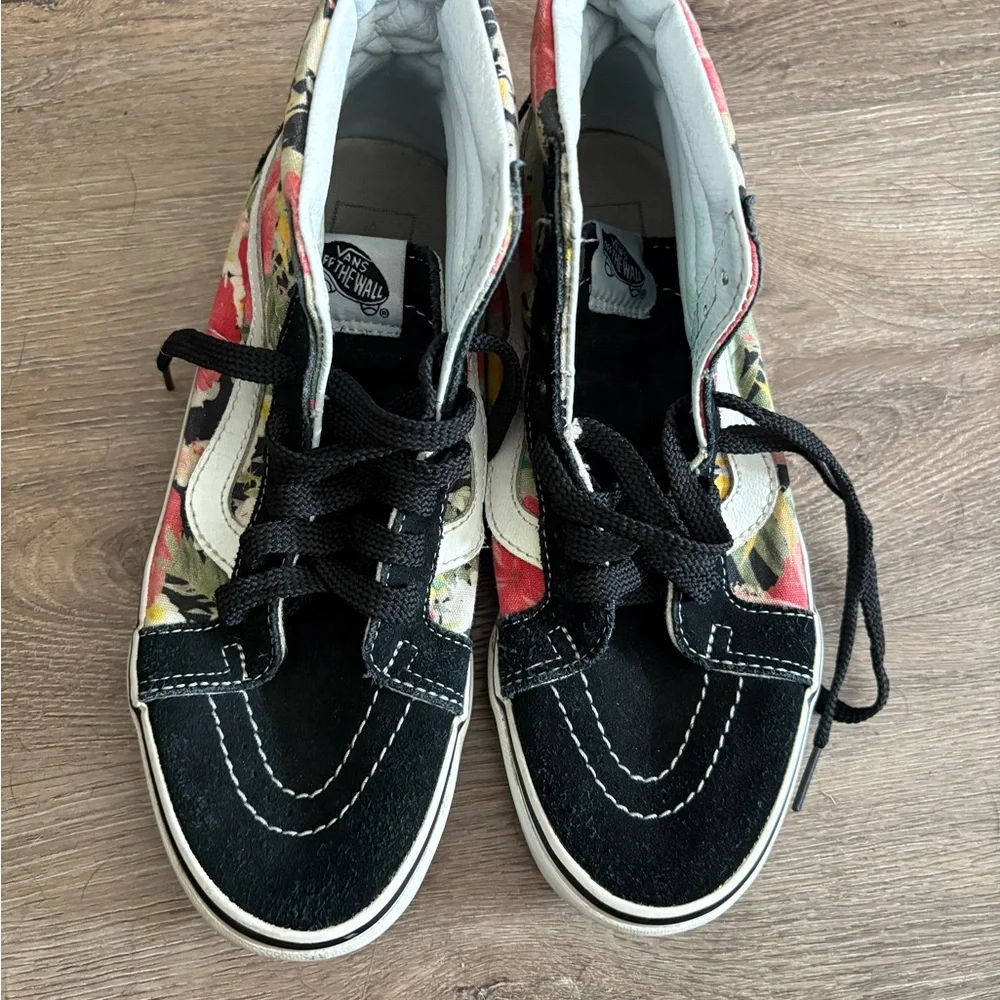 Vans Sk8 Hi Tops Aloha Black White Floral Sneakers Shoes Mens Size 6 Hawaiian - Picture 5 of 5